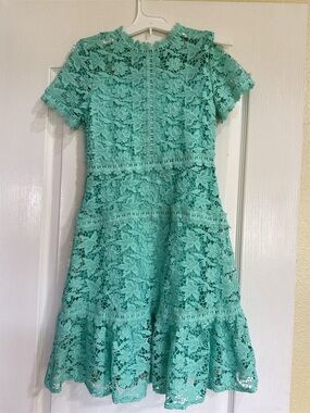 GB Girls Mint Lace Dress Size 10 Floral Fit & Flare NWT Wedding Easter